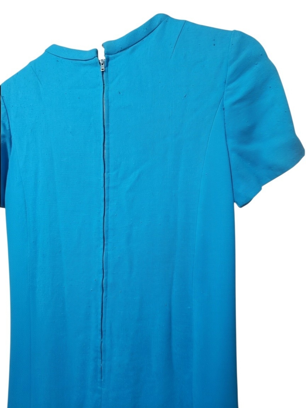 Vintage 1960s Harzfeld's Kansas City Mod Shift Dress - Turquoise Clusters - Picture 6 of 13